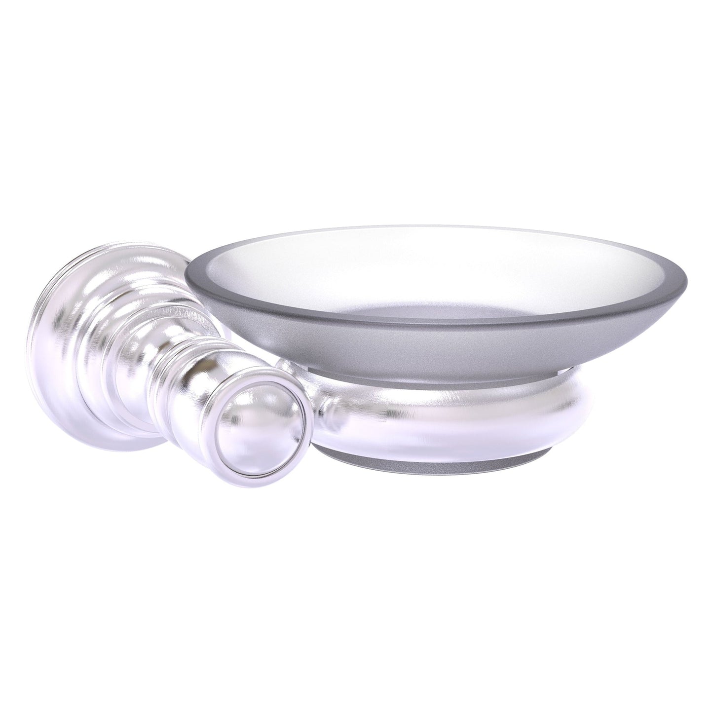 Allied Brass Carolina 5" x 4.6" Satin Chrome Solid Brass Wall-Mounted Soap Dish