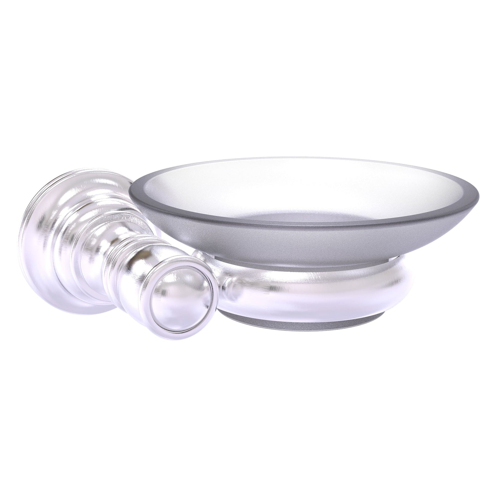 Allied Brass Carolina 5" x 4.6" Satin Chrome Solid Brass Wall-Mounted Soap Dish