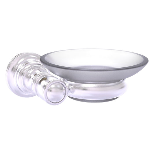 Allied Brass Carolina 5" x 4.6" Satin Chrome Solid Brass Wall-Mounted Soap Dish