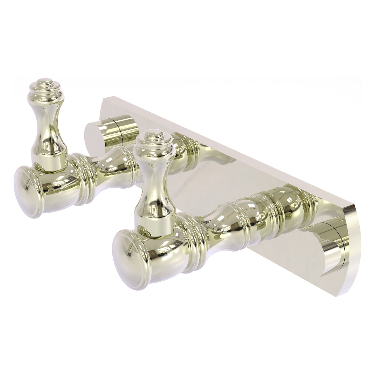 Allied Brass Carolina 5.5" x 2.4" Polished Nickel Solid Brass 2-Position Multi Hook
