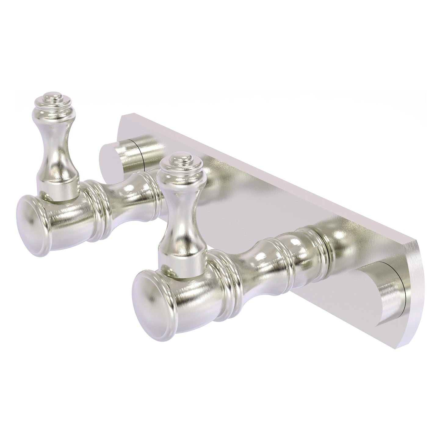 Allied Brass Carolina 5.5" x 2.4" Satin Nickel Solid Brass 2-Position Multi Hook