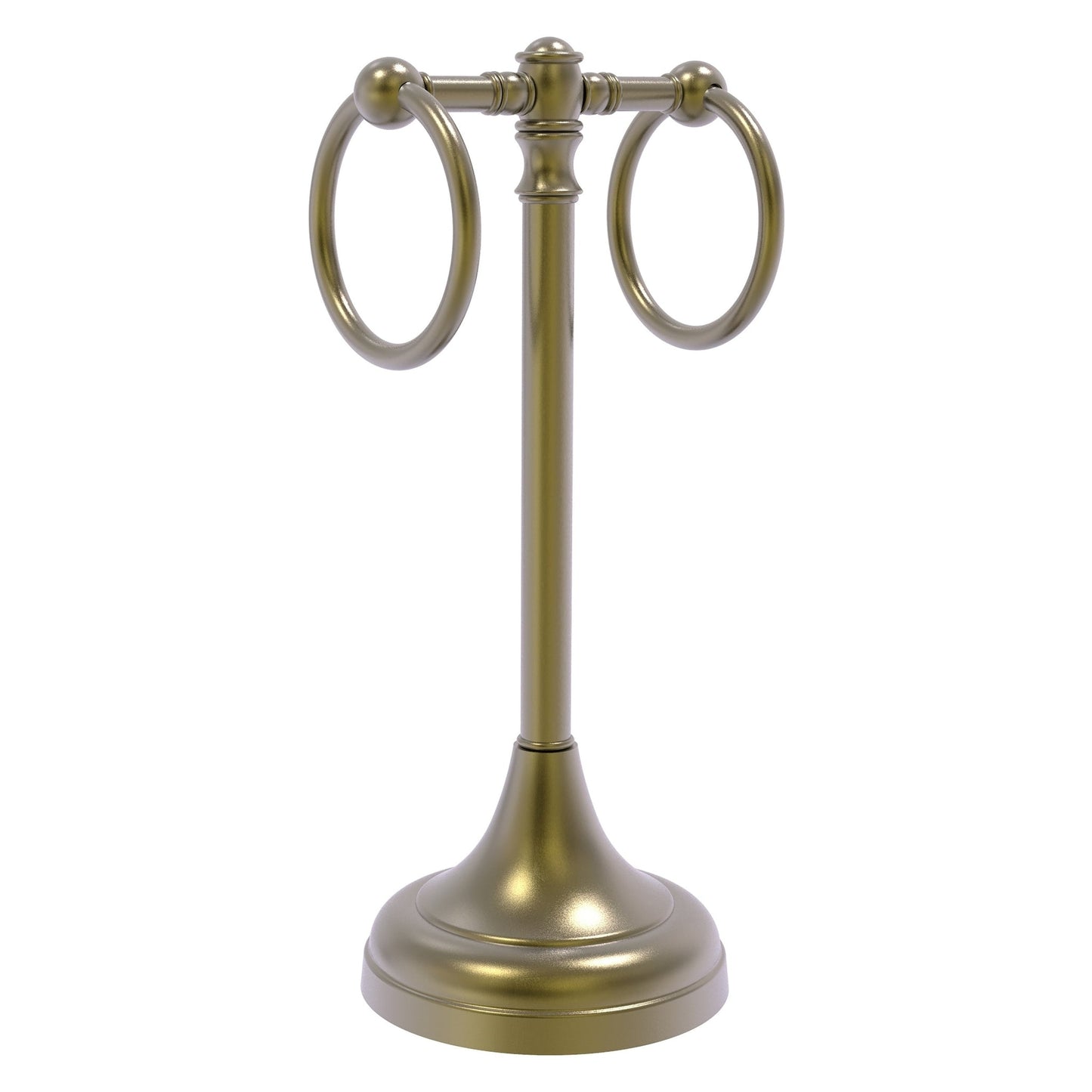 Allied Brass Carolina 5.5" x 5.5" Antique Brass Solid Brass 2-Ring Guest Towel Stand