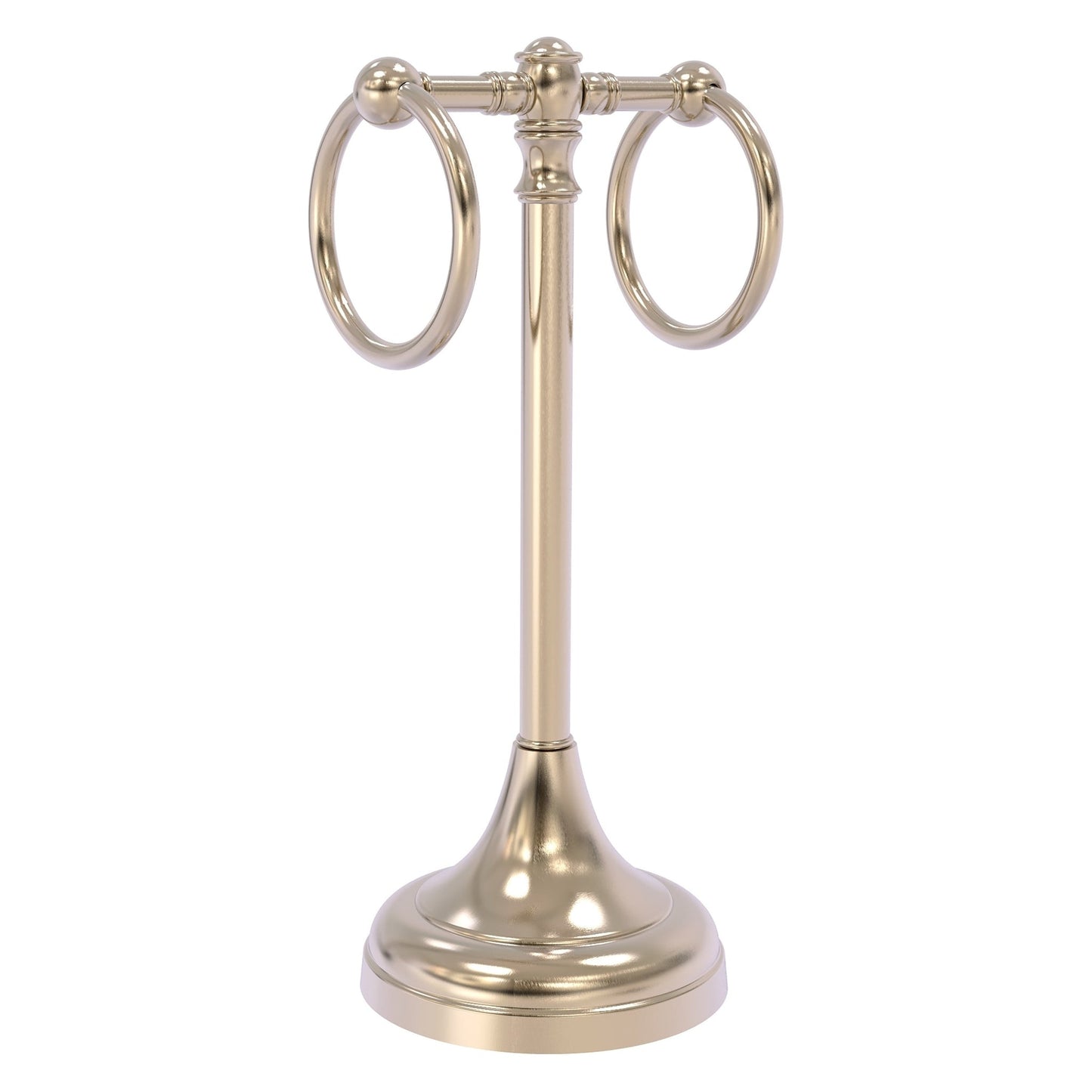 Allied Brass Carolina 5.5" x 5.5" Antique Pewter Solid Brass 2-Ring Guest Towel Stand