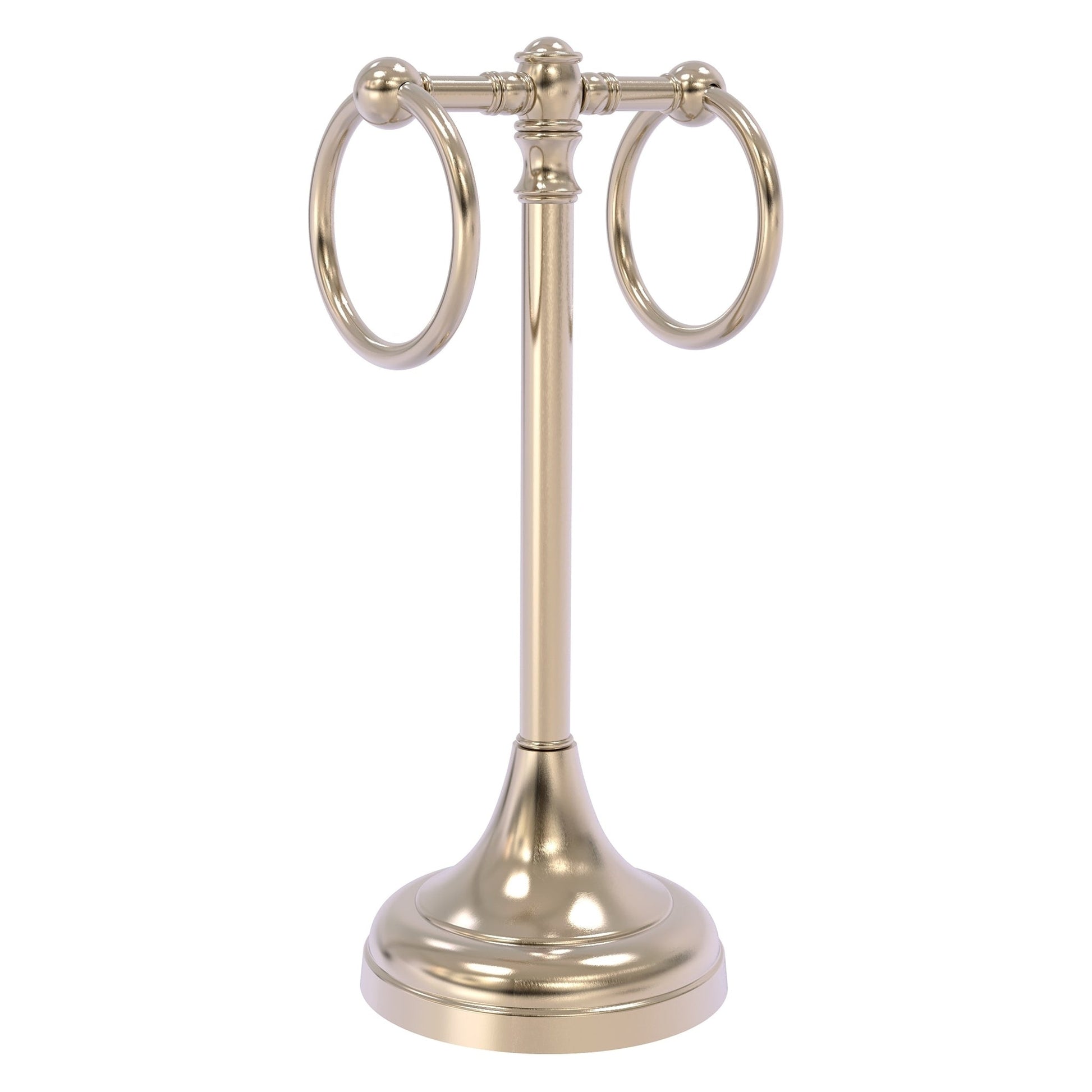 Allied Brass Carolina 5.5" x 5.5" Antique Pewter Solid Brass 2-Ring Guest Towel Stand