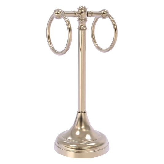 Allied Brass Carolina 5.5" x 5.5" Antique Pewter Solid Brass 2-Ring Guest Towel Stand