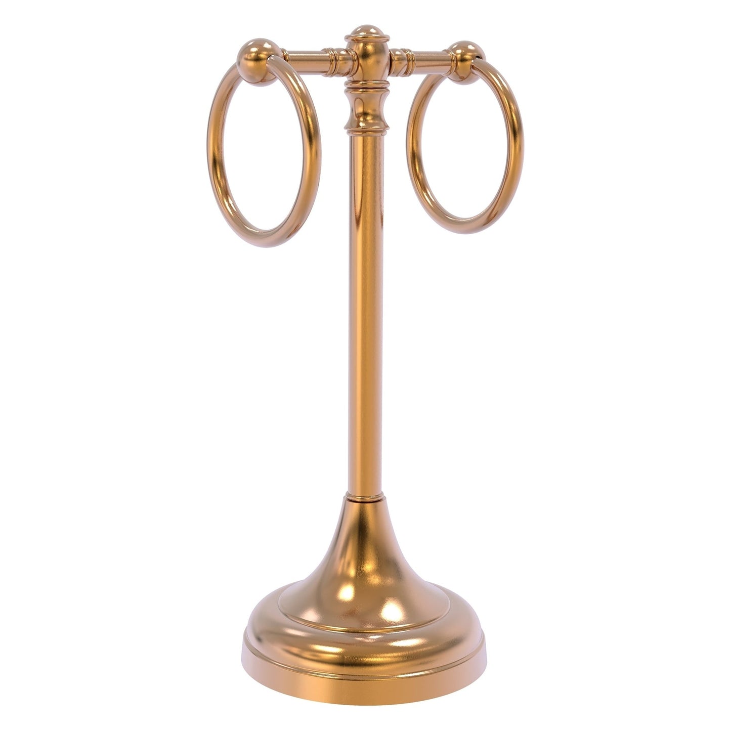 Allied Brass Carolina 5.5" x 5.5" Brushed Bronze Solid Brass 2-Ring Guest Towel Stand