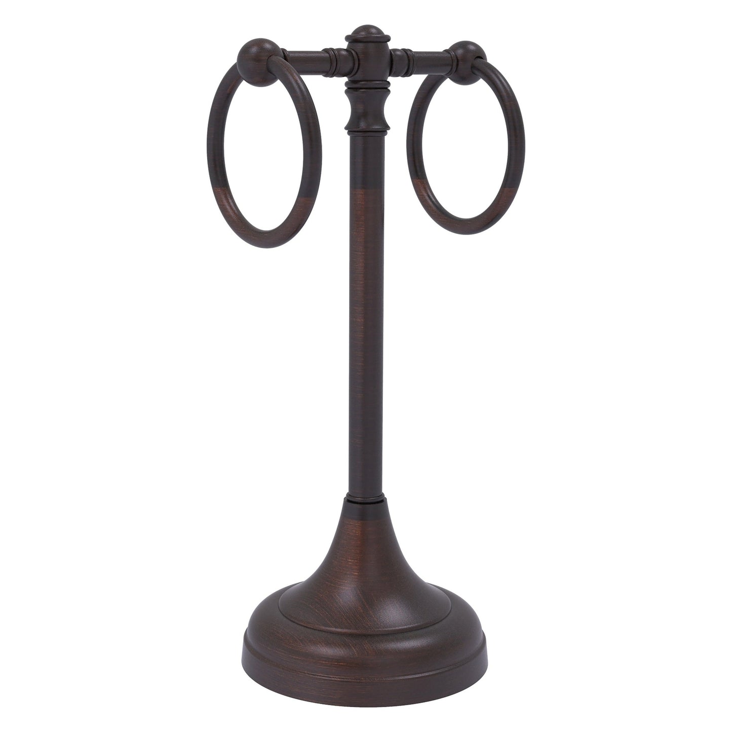 Allied Brass Carolina 5.5" x 5.5" Venetian Bronze Solid Brass 2-Ring Guest Towel Stand
