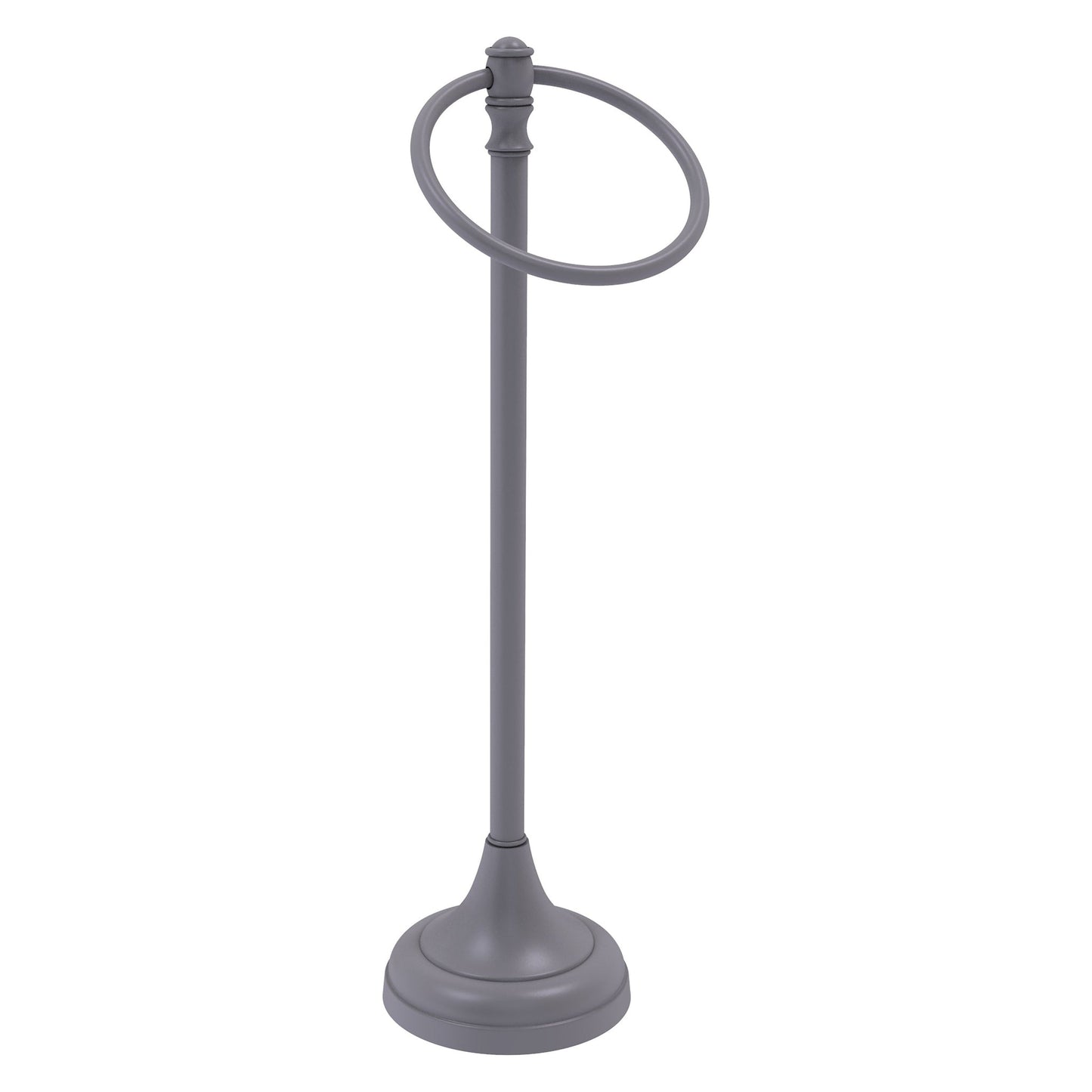 Allied Brass Carolina 5.5" x 7.5" Matte Gray Solid Brass Towel Ring Stand