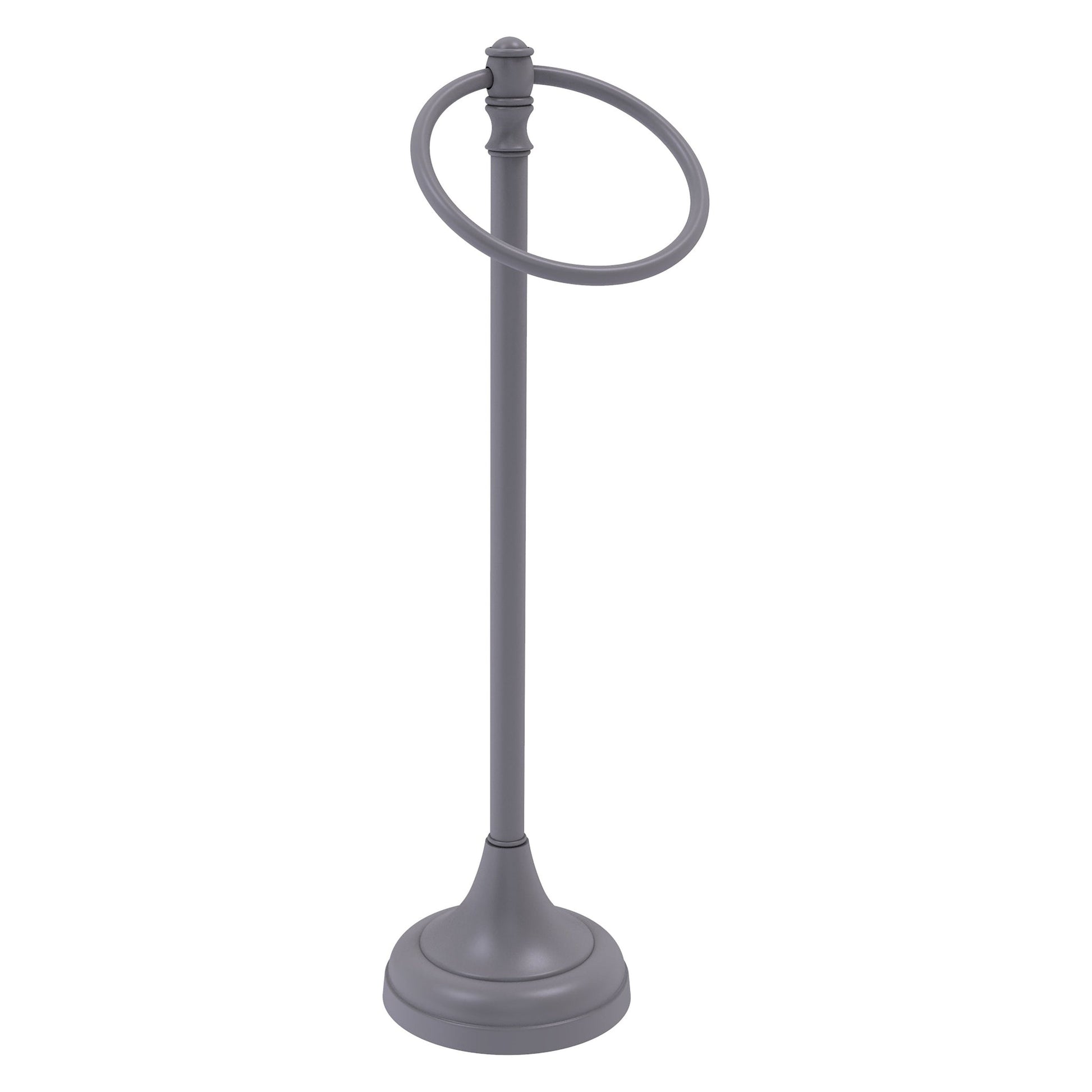 Allied Brass Carolina 5.5" x 7.5" Matte Gray Solid Brass Towel Ring Stand
