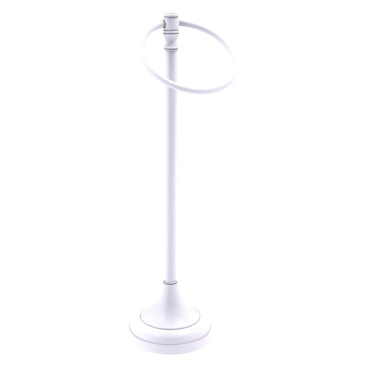 Allied Brass Carolina 5.5" x 7.5" Matte White Solid Brass Towel Ring Stand