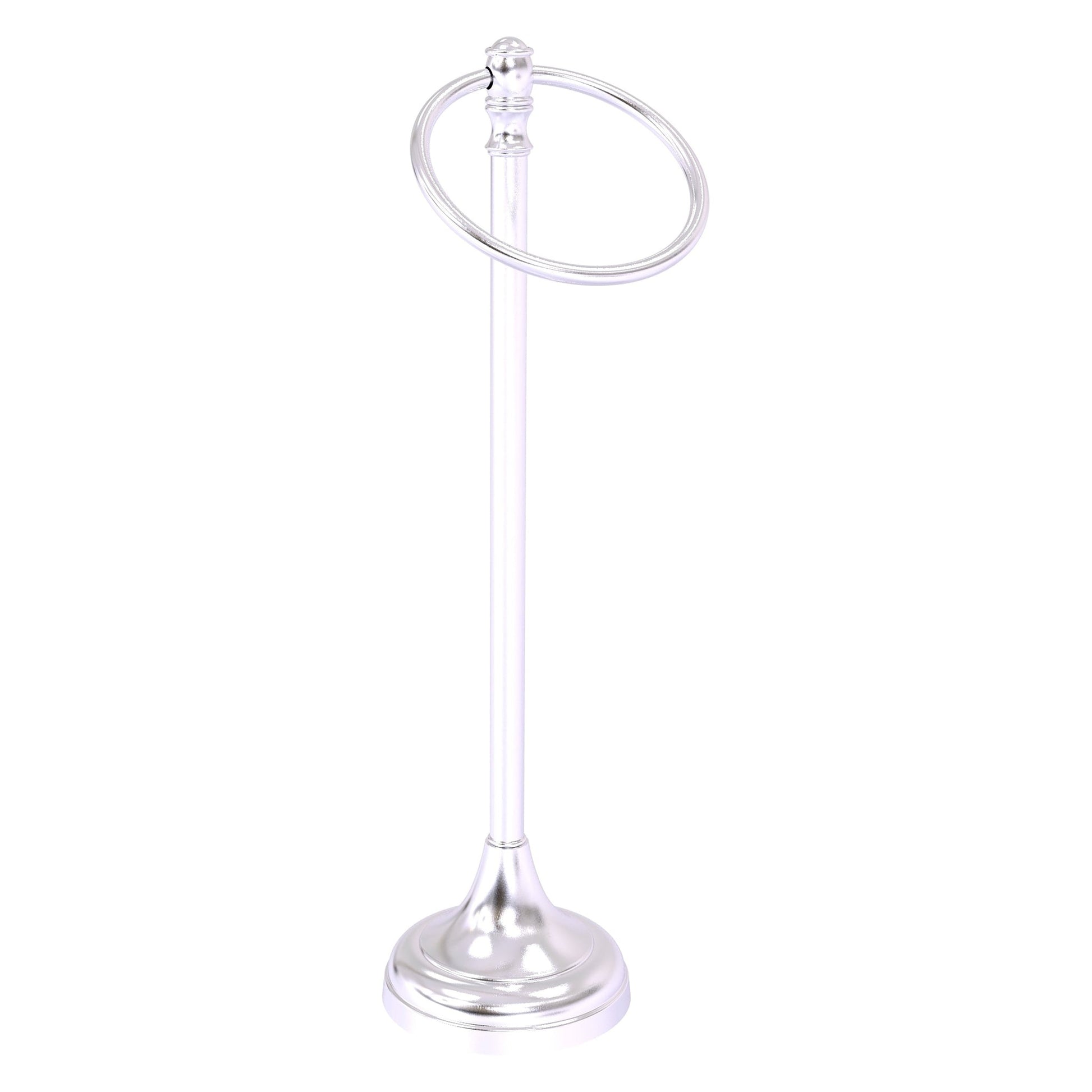 Allied Brass Carolina 5.5" x 7.5" Satin Chrome Solid Brass Towel Ring Stand