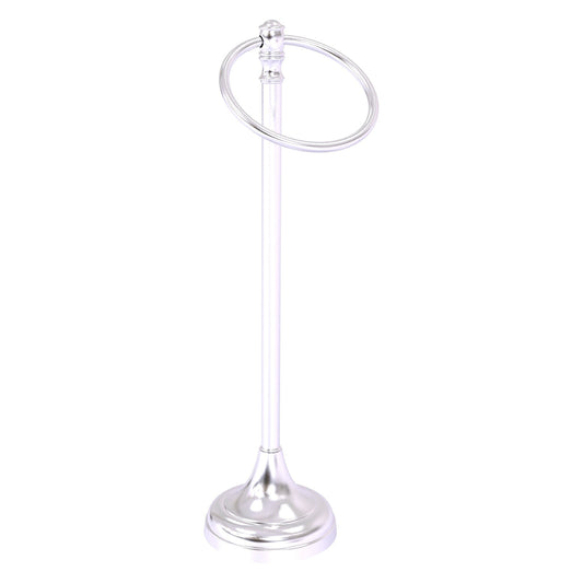 Allied Brass Carolina 5.5" x 7.5" Satin Chrome Solid Brass Towel Ring Stand