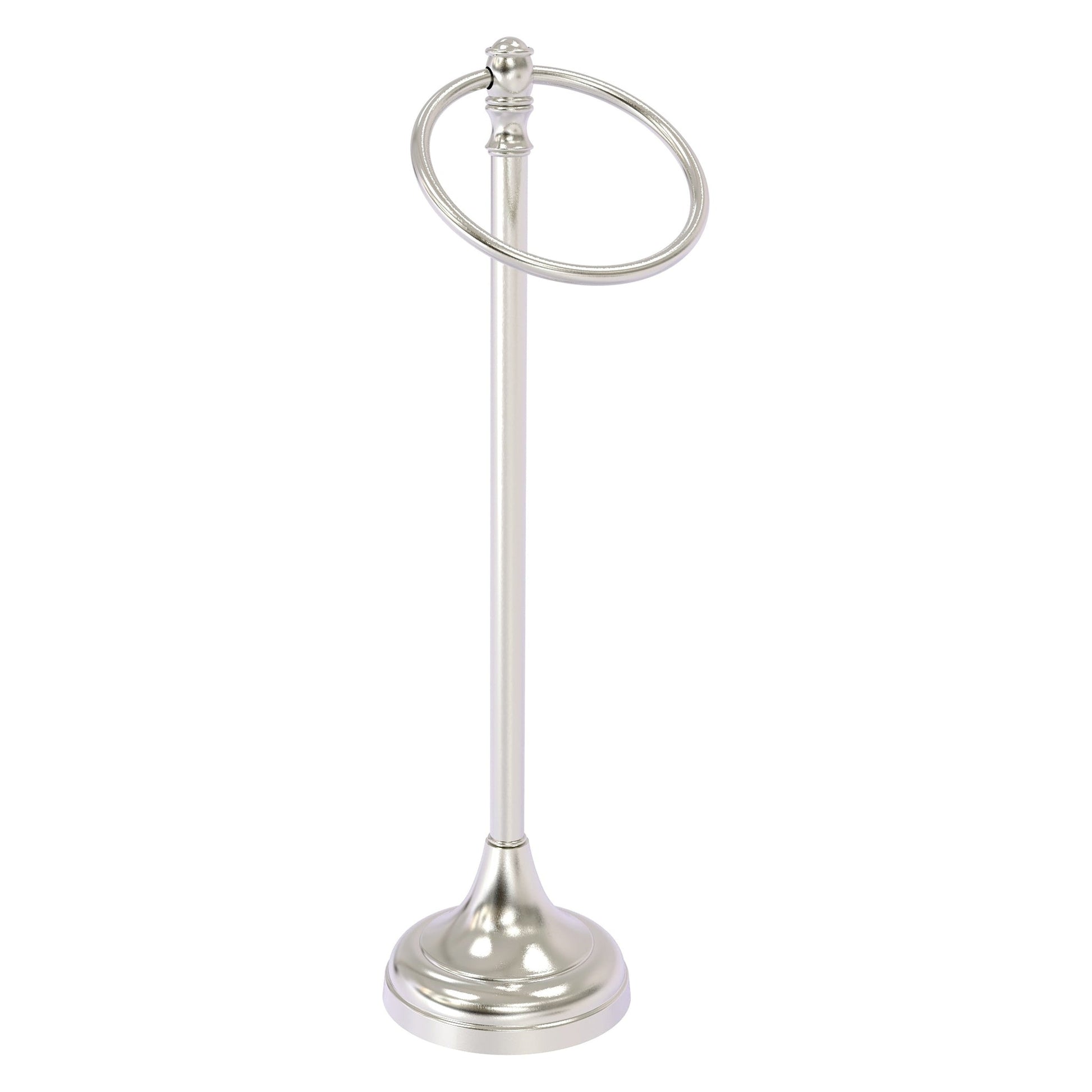 Allied Brass Carolina 5.5" x 7.5" Satin Nickel Solid Brass Towel Ring Stand