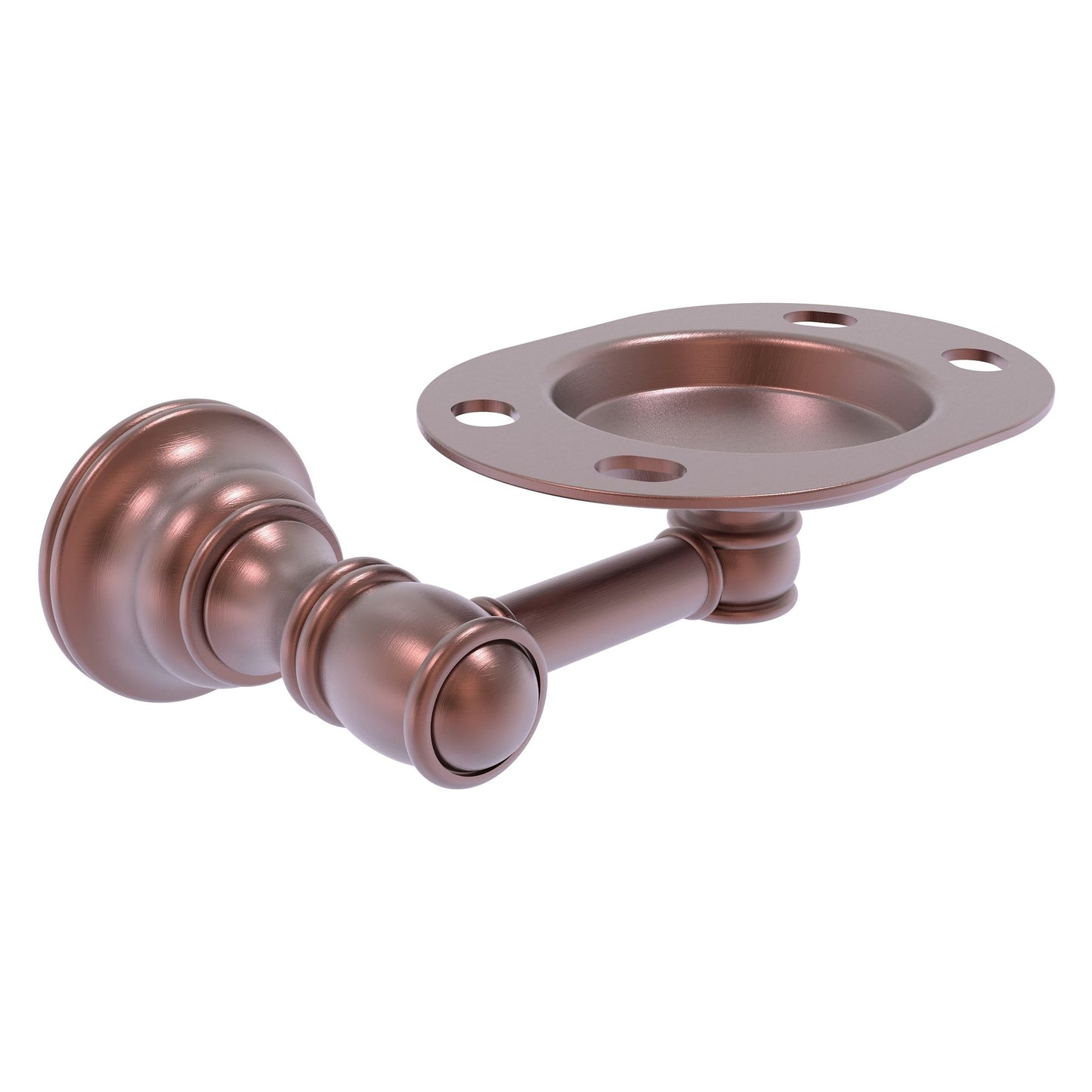 Allied Brass Carolina 5.7" x 4.4" Antique Copper Solid Brass Tumbler and Toothbrush Holder