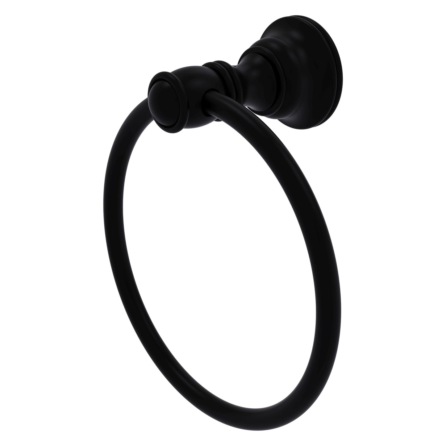 Allied Brass Carolina 6" x 3.285" Matte Black Solid Brass Towel Ring