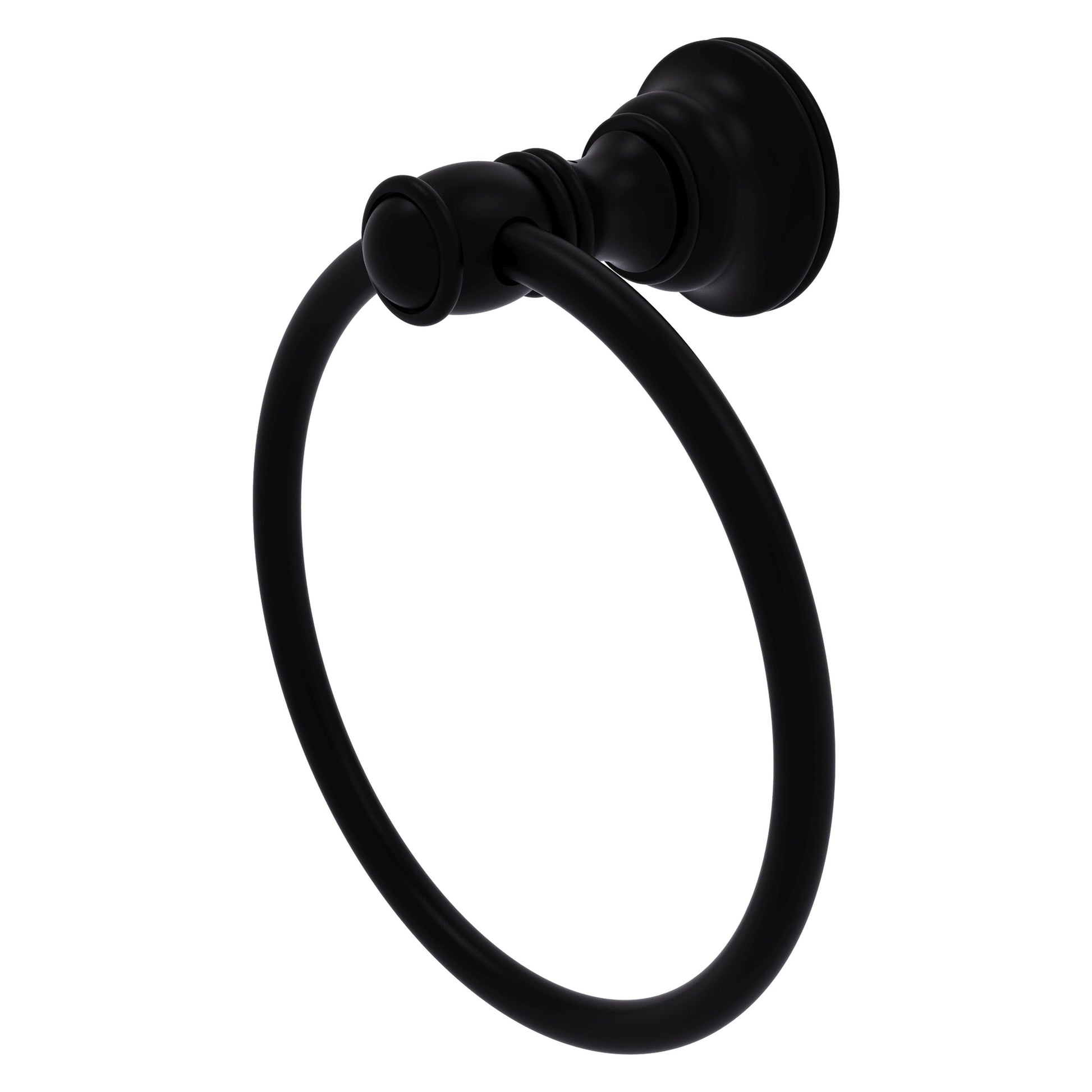 Allied Brass Carolina 6" x 3.285" Matte Black Solid Brass Towel Ring