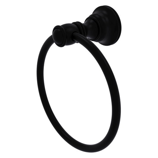 Allied Brass Carolina 6" x 3.285" Matte Black Solid Brass Towel Ring