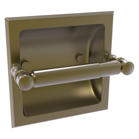 Allied Brass Carolina 6.125" x 4" Antique Brass Solid Brass Recessed Toilet Paper Holder