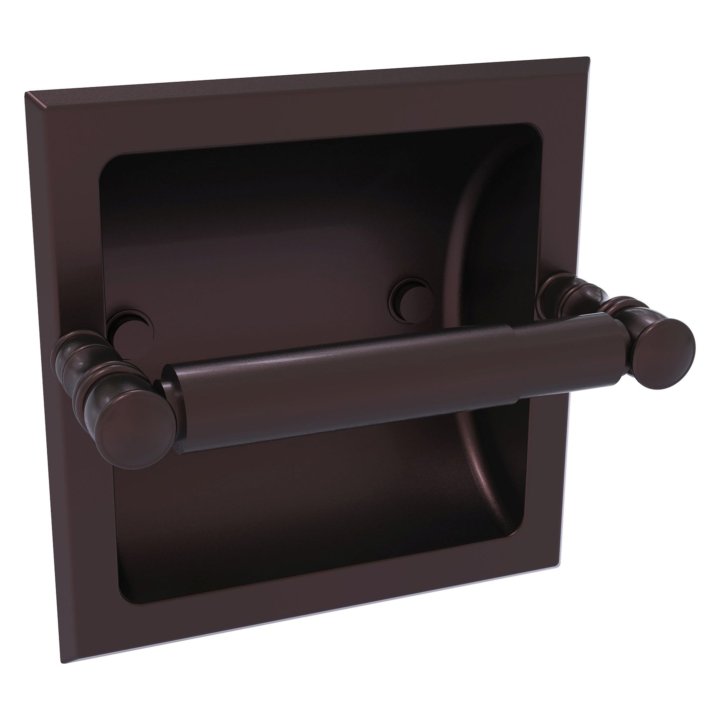 Allied Brass Carolina 6.125" x 4" Antique Bronze Solid Brass Recessed Toilet Paper Holder