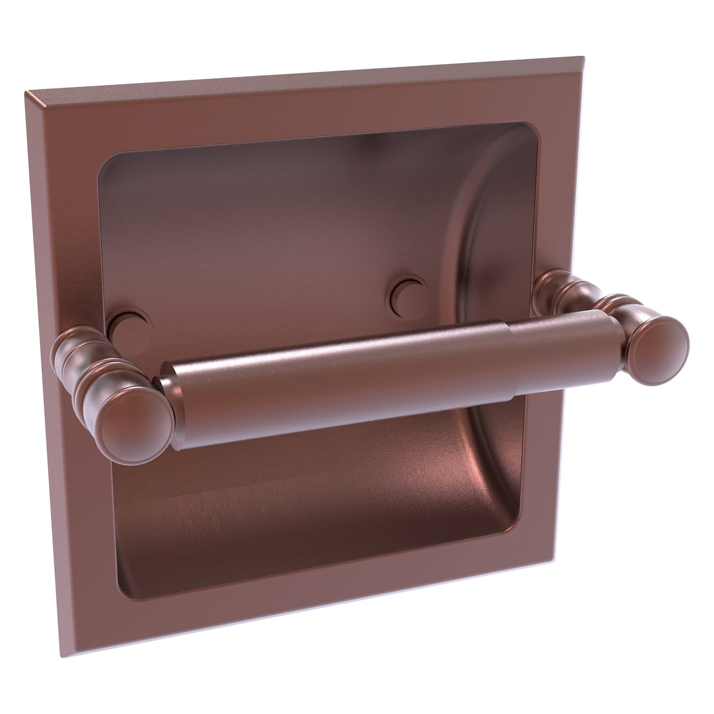 Allied Brass Carolina 6.125" x 4" Antique Copper Solid Brass Recessed Toilet Paper Holder