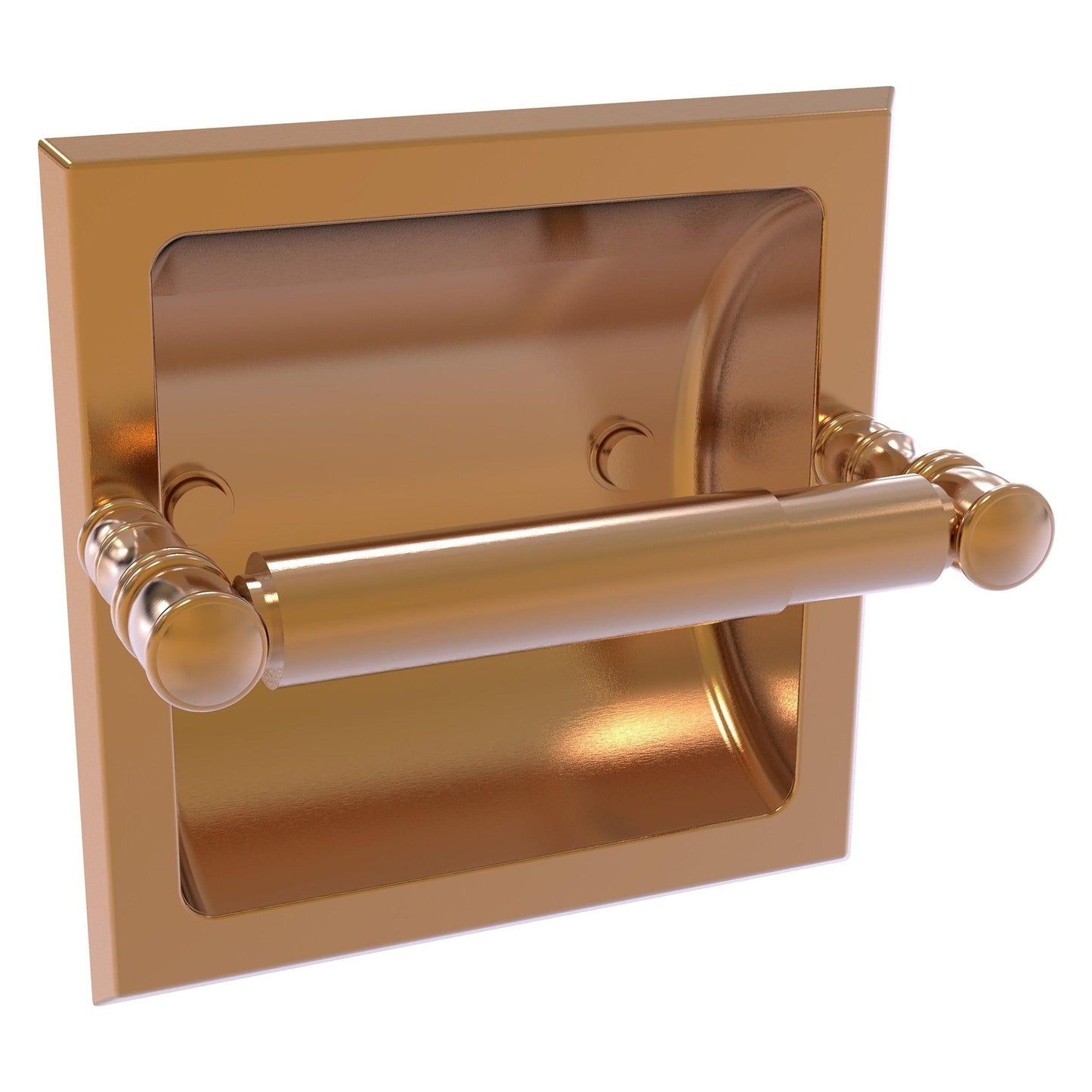 Allied Brass Carolina 6.125" x 4" Brushed Bronze Solid Brass Recessed Toilet Paper Holder