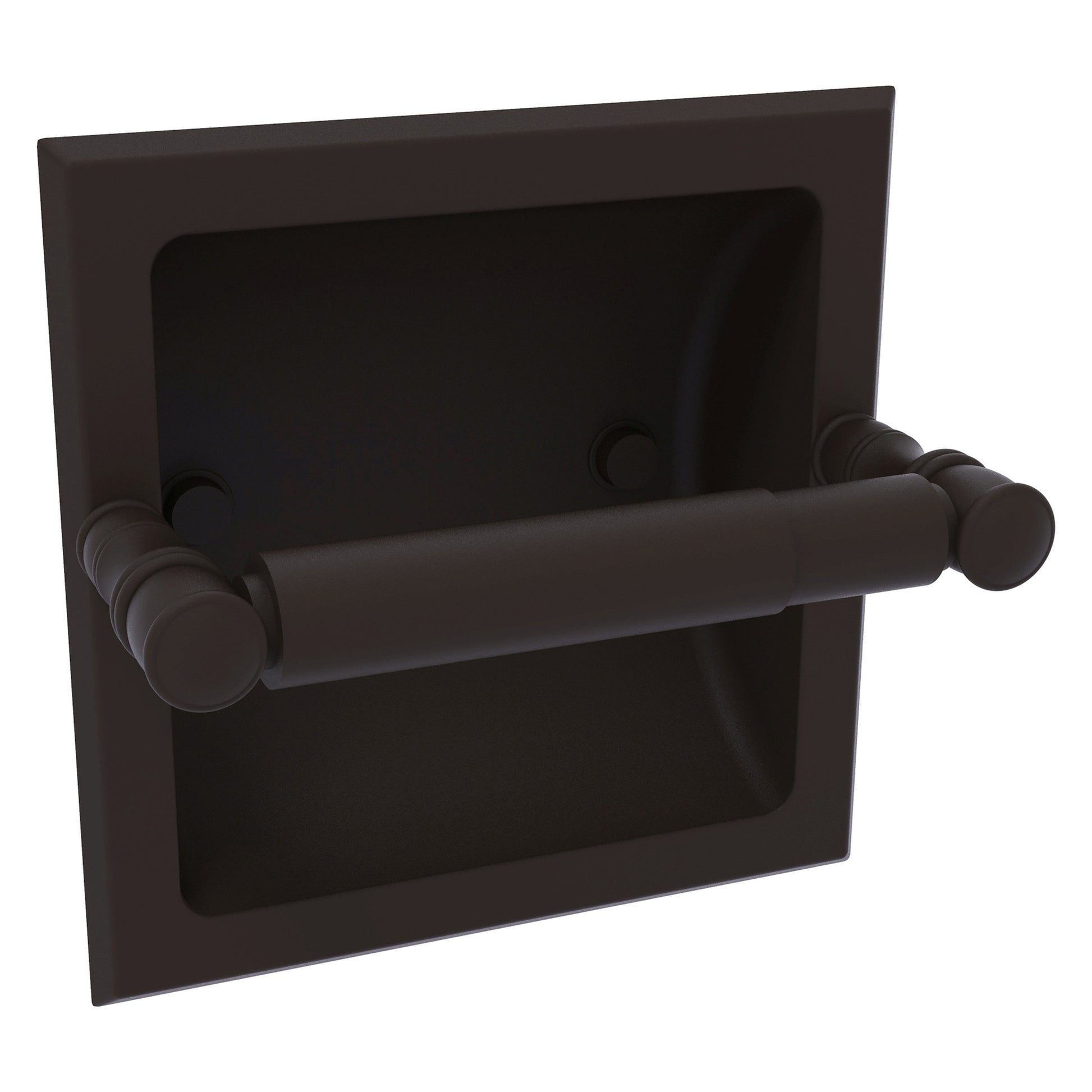 Allied Brass Carolina 6.125" x 4" Oil Rubbed Bronze Solid Brass Recessed Toilet Paper Holder