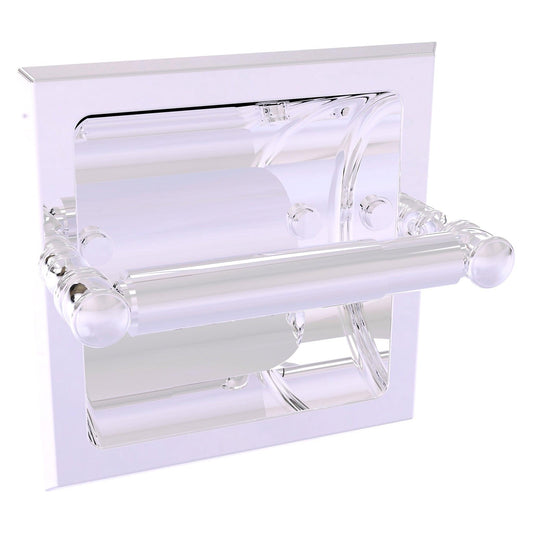 Allied Brass Carolina 6.125" x 4" Polished Chrome Solid Brass Recessed Toilet Paper Holder