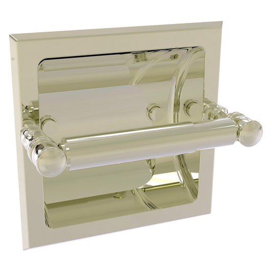 Allied Brass Carolina 6.125" x 4" Polished Nickel Solid Brass Recessed Toilet Paper Holder