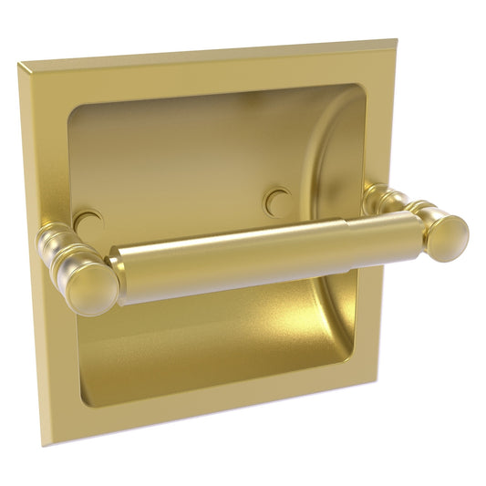 Allied Brass Carolina 6.125" x 4" Satin Brass Solid Brass Recessed Toilet Paper Holder