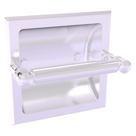 Allied Brass Carolina 6.125" x 4" Satin Chrome Solid Brass Recessed Toilet Paper Holder