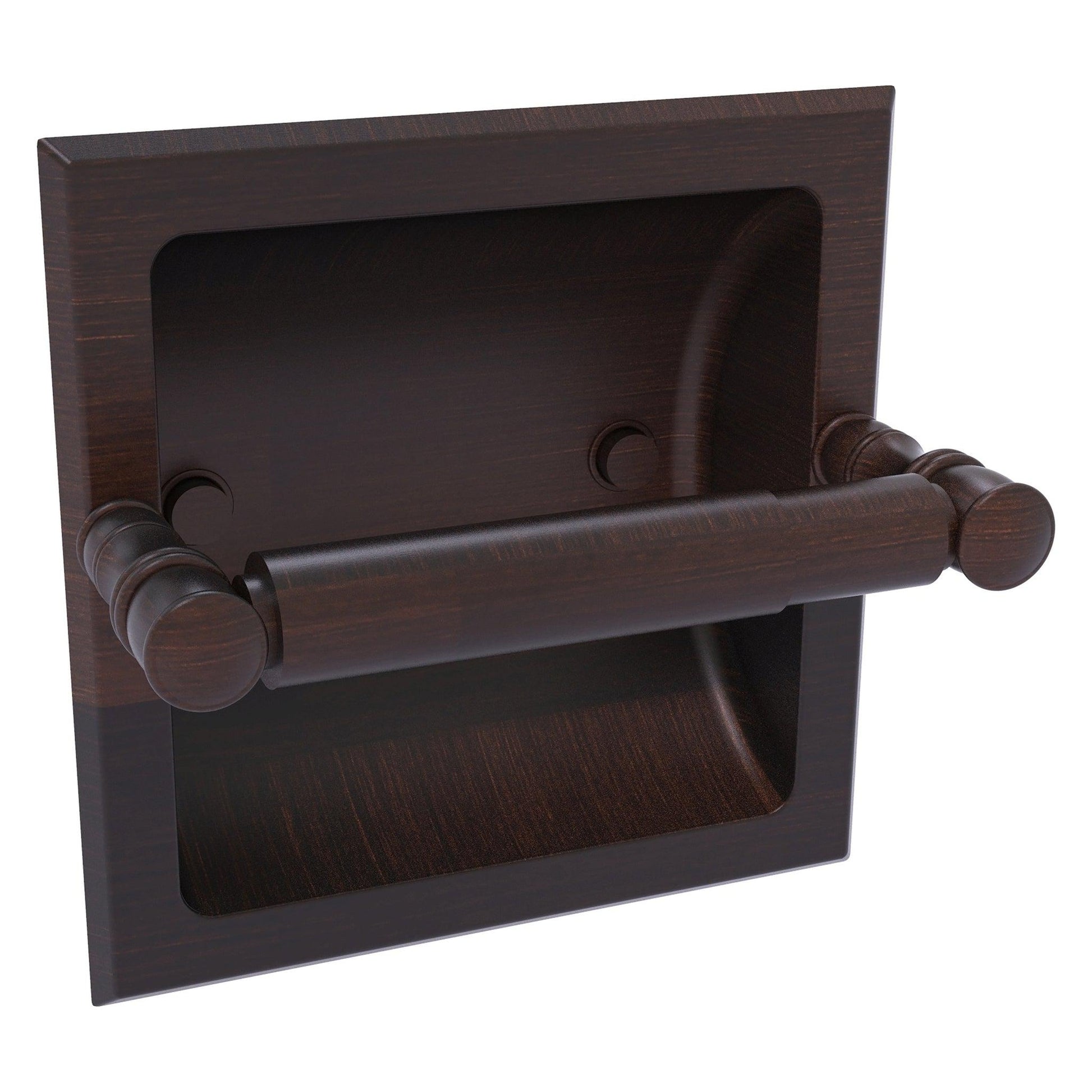 Allied Brass Carolina 6.125" x 4" Venetian Bronze Solid Brass Recessed Toilet Paper Holder