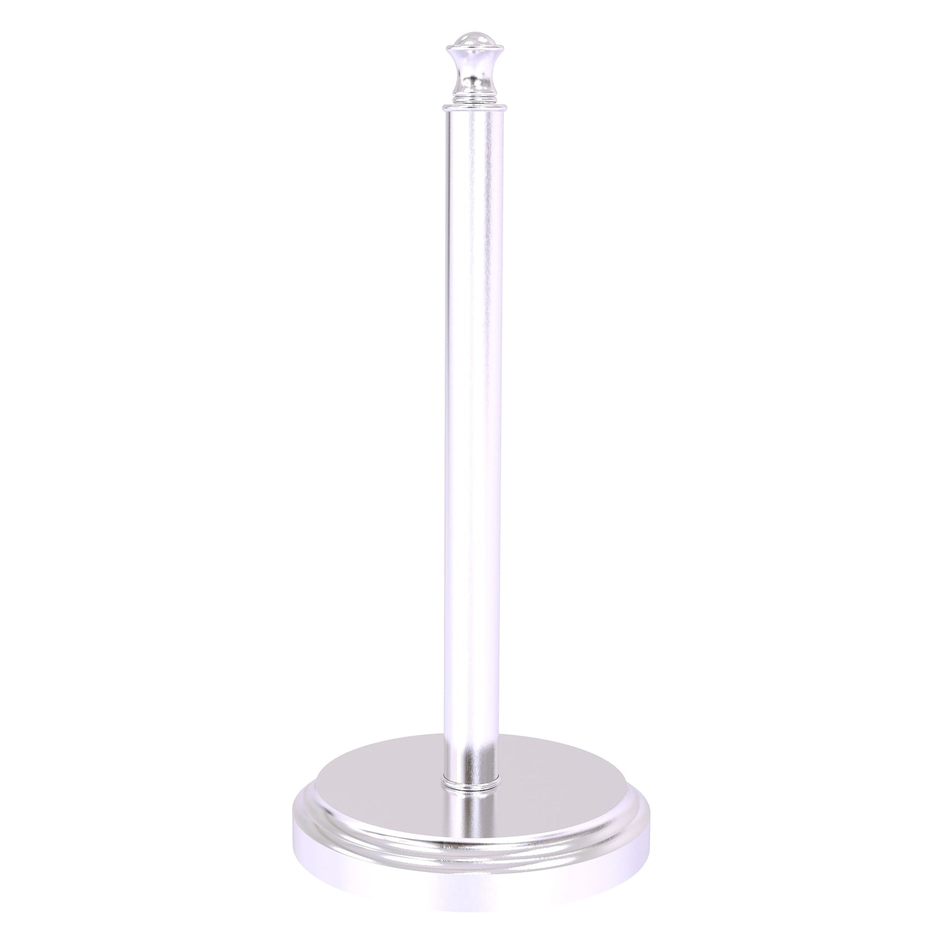 Allied Brass Carolina 6.5" x 6.5" Satin Chrome Solid Brass Countertop Paper Towel Stand