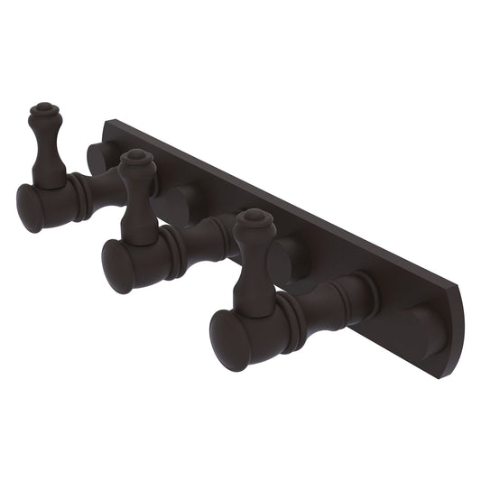 Allied Brass Carolina 8" x 2.4" Oil Rubbed Bronze Solid Brass 3-Position Tie and Belt Rack