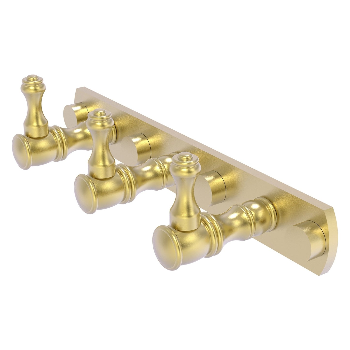 Allied Brass Carolina 8" x 2.4" Satin Brass Solid Brass 3-Position Tie and Belt Rack