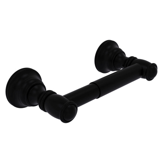 Allied Brass Carolina 8" x 3.3" Matte Black Solid Brass 2-Post Toilet Tissue Holder