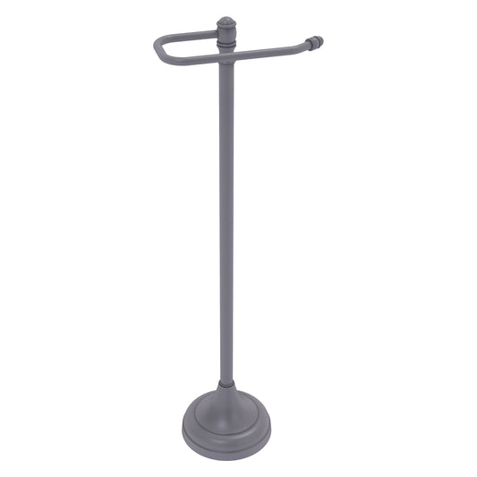 Allied Brass Carolina 8" x 6" Matte Gray Solid Brass Freestanding Euro-Style Toilet Paper Holder