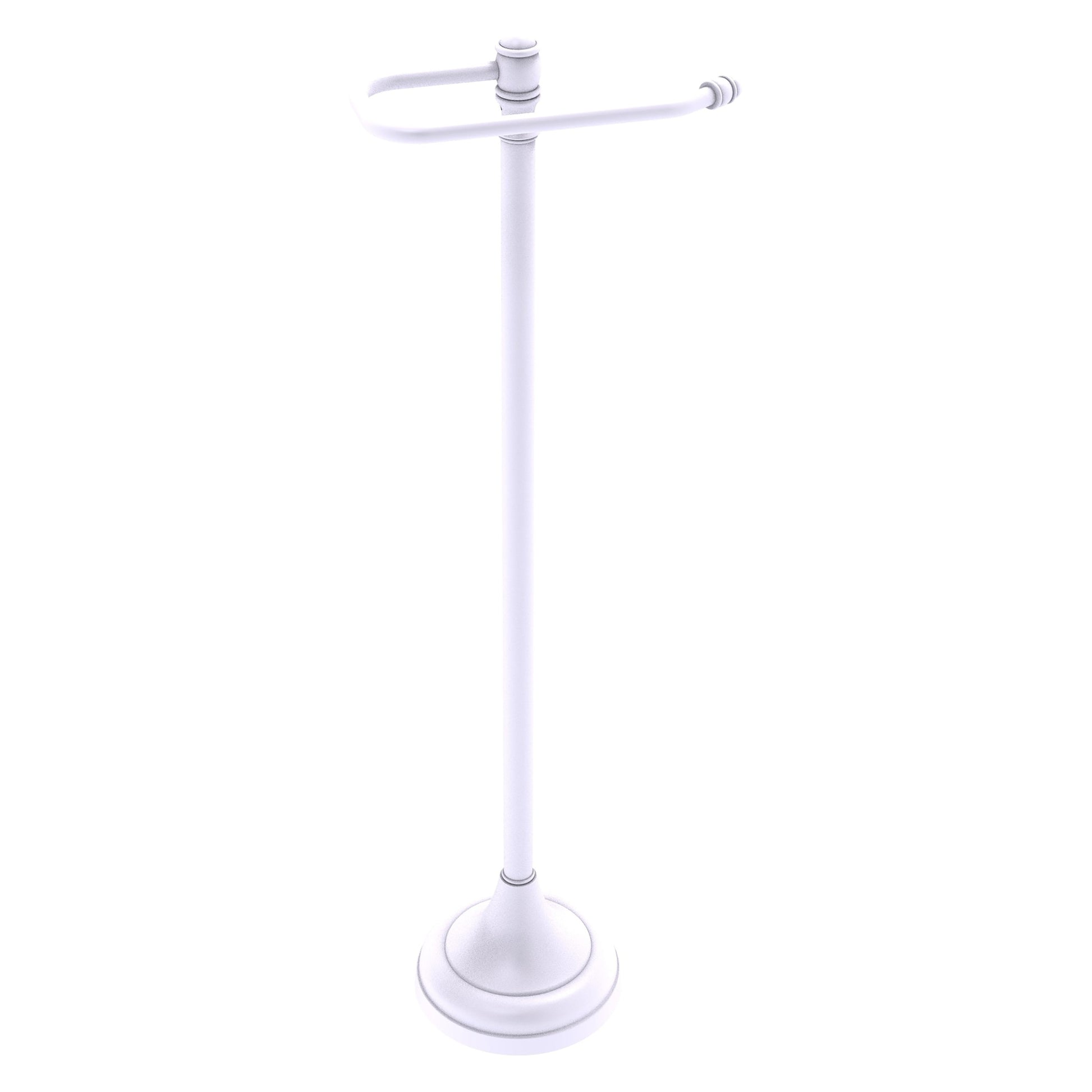 Allied Brass Carolina 8" x 6" Matte White Solid Brass Freestanding Euro-Style Toilet Paper Holder