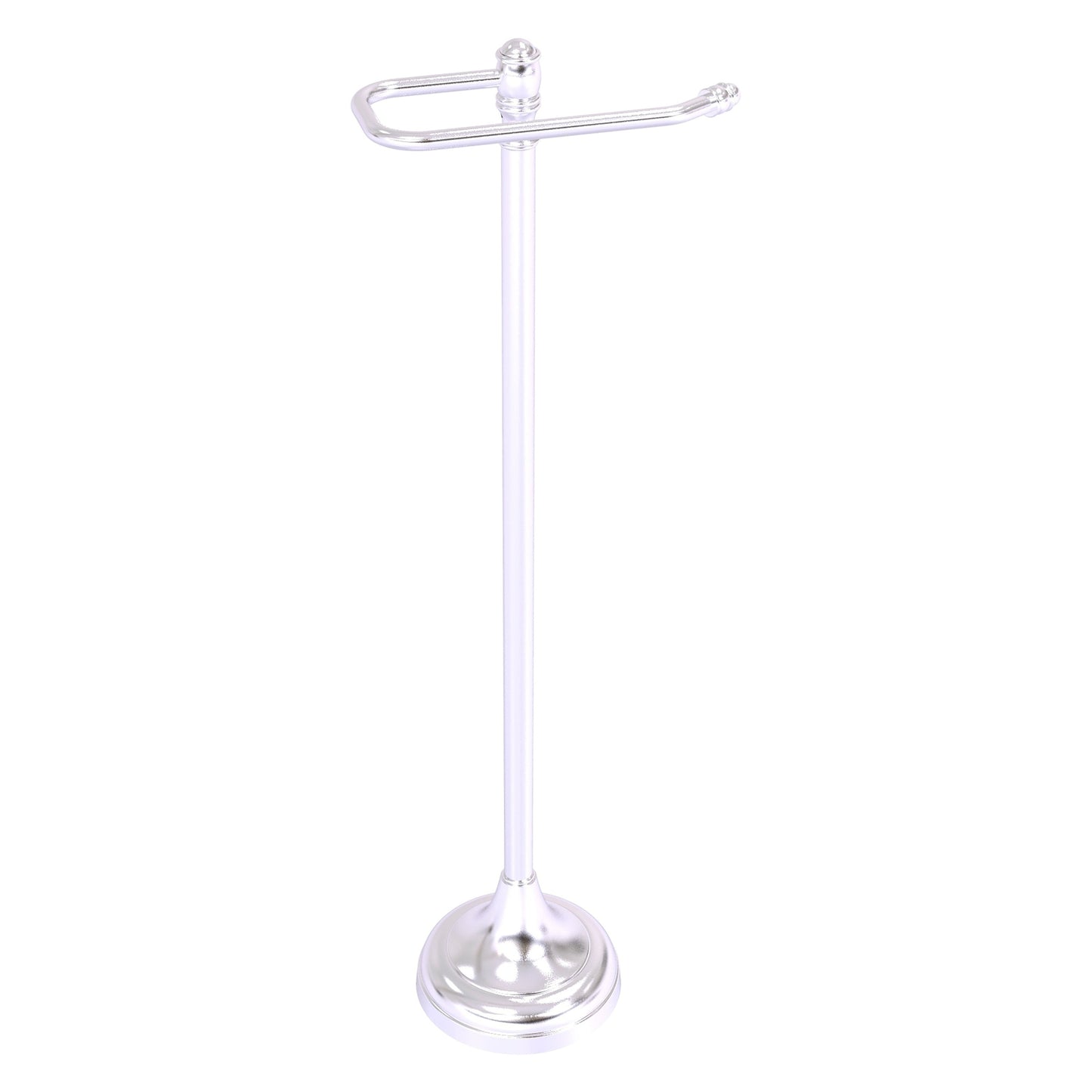 Allied Brass Carolina 8" x 6" Satin Chrome Solid Brass Freestanding Euro-Style Toilet Paper Holder