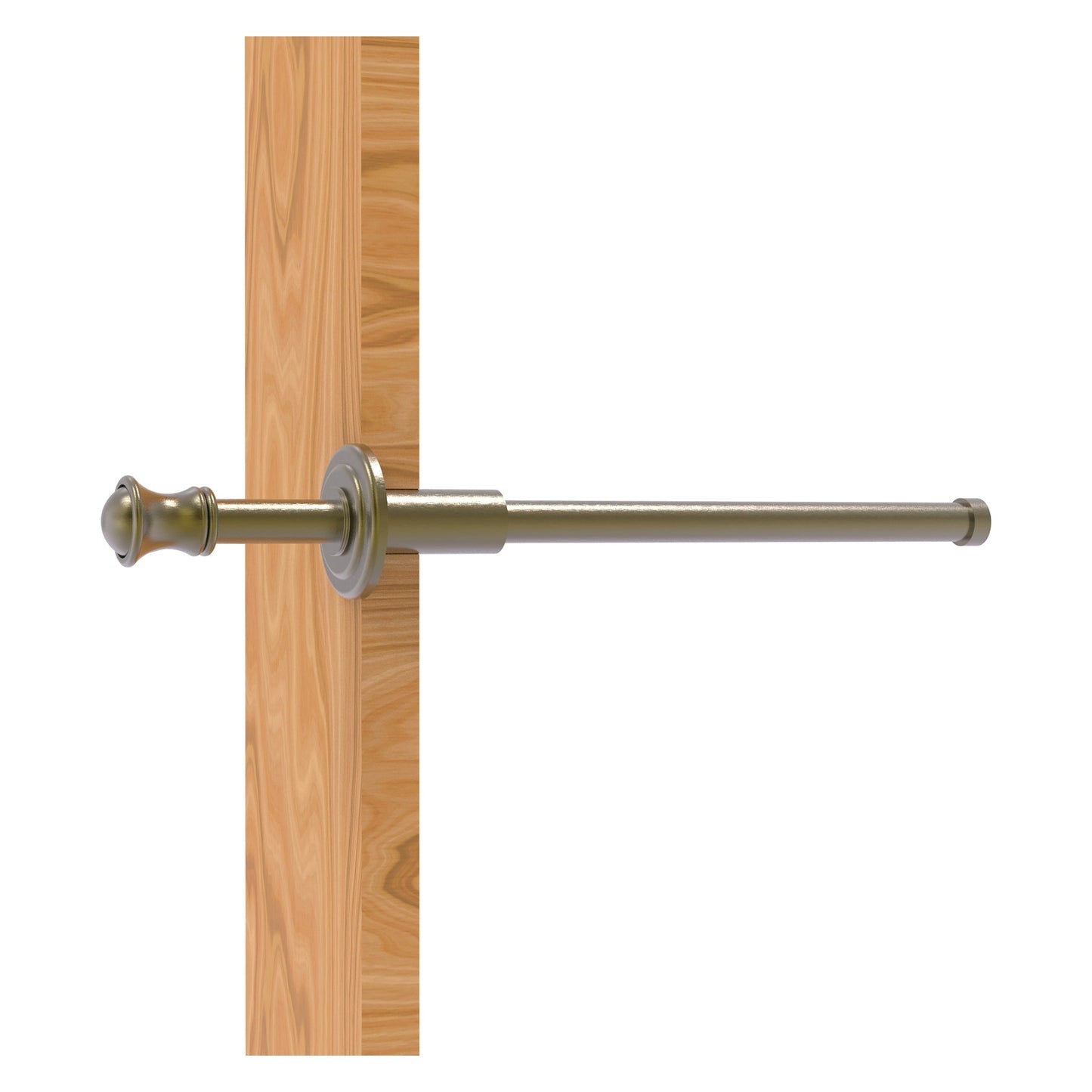 Allied Brass Carolina 9.8" x 1.8" Antique Brass Solid Brass Retractable Pullout Garment Rod