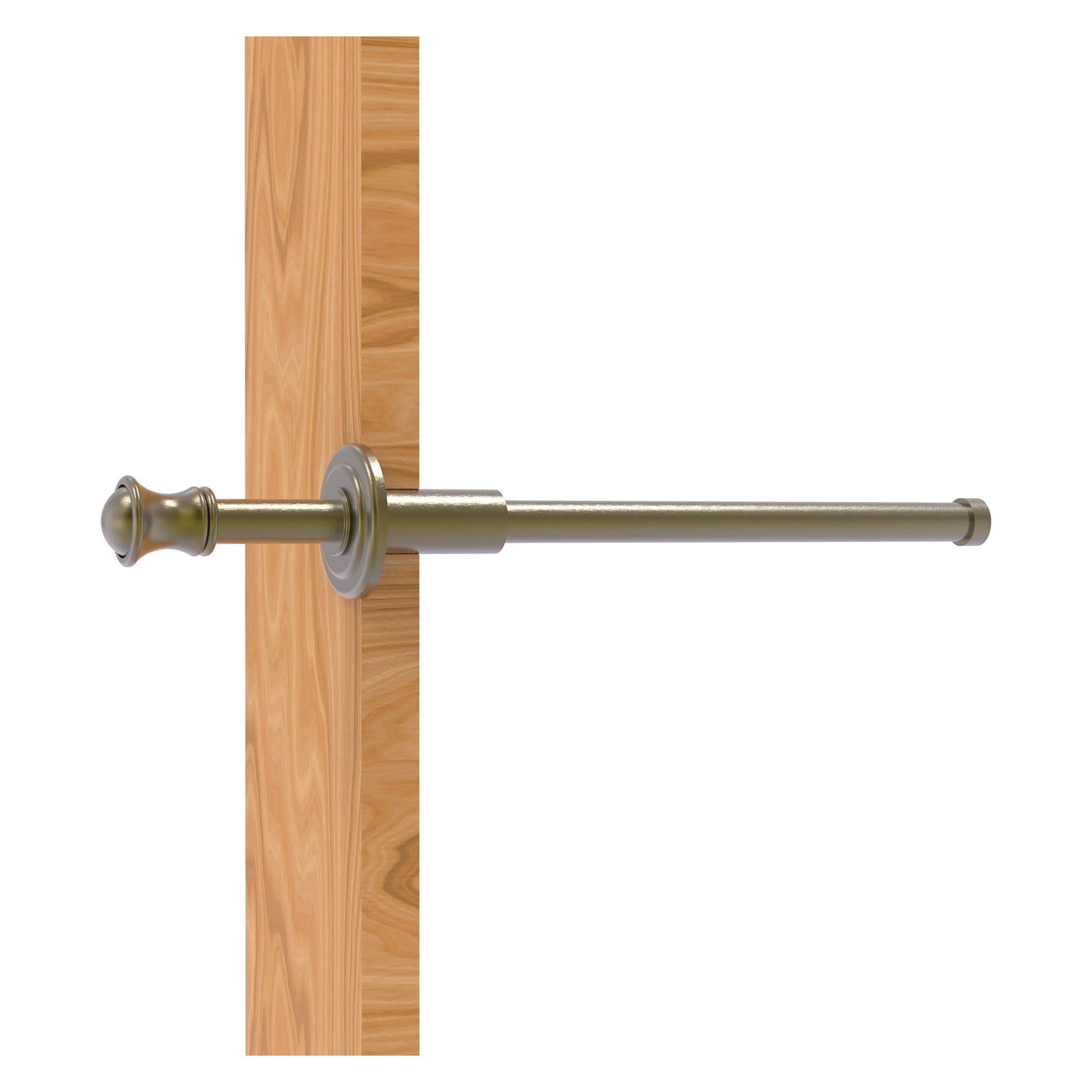 Allied Brass Carolina 9.8" x 1.8" Antique Brass Solid Brass Retractable Pullout Garment Rod