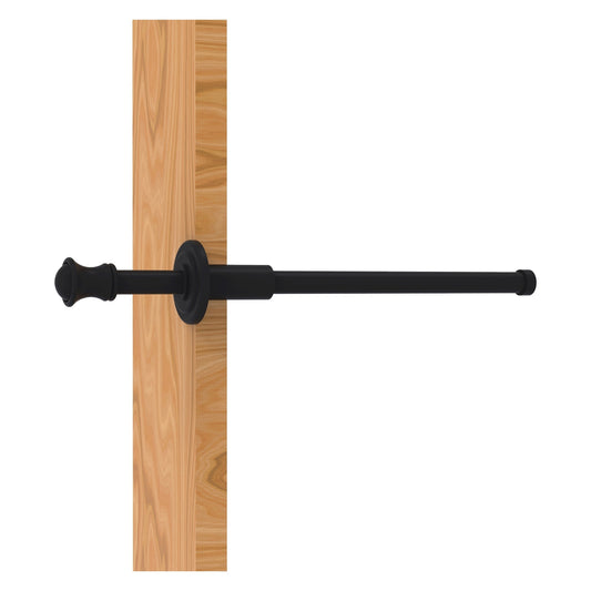 Allied Brass Carolina 9.8" x 1.8" Matte Black Solid Brass Retractable Pullout Garment Rod