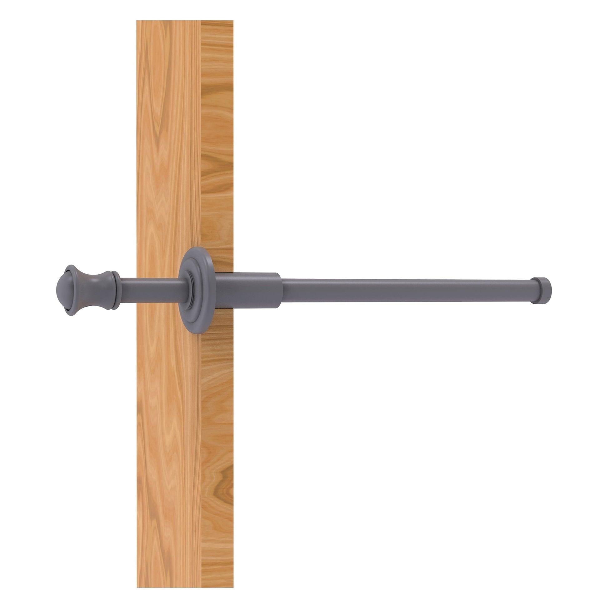 Allied Brass Carolina 9.8" x 1.8" Matte Gray Solid Brass Retractable Pullout Garment Rod