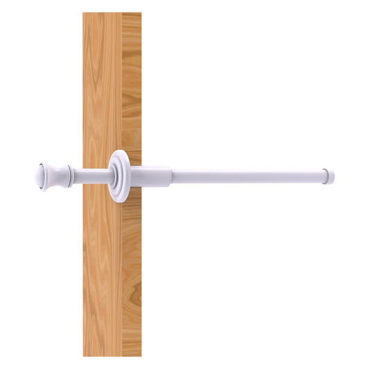 Allied Brass Carolina 9.8" x 1.8" Matte White Solid Brass Retractable Pullout Garment Rod