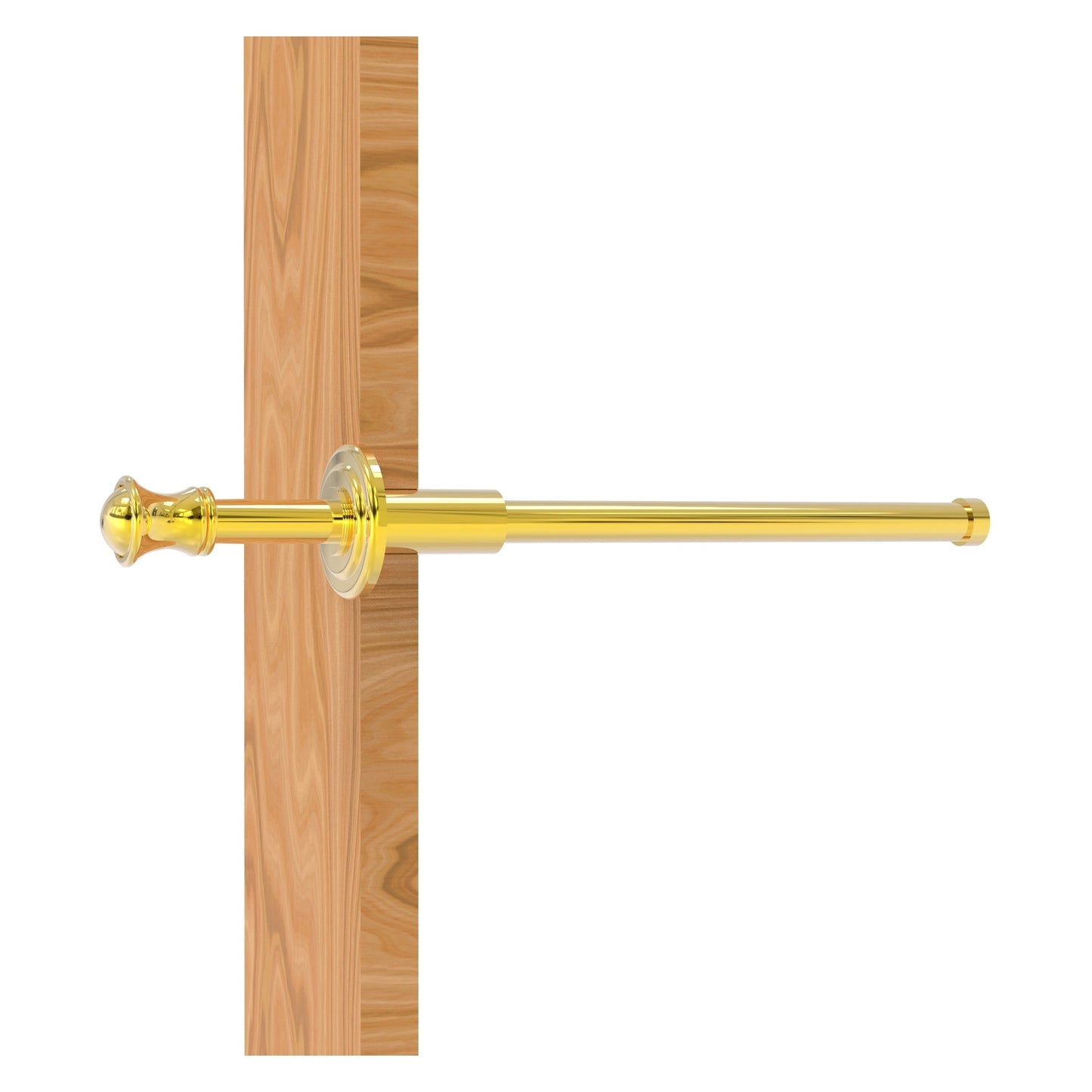 Allied Brass Carolina 9.8" x 1.8" Polished Brass Solid Brass Retractable Pullout Garment Rod