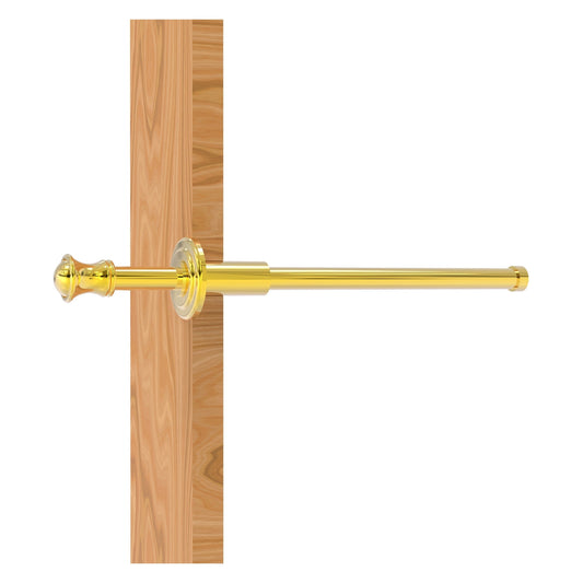 Allied Brass Carolina 9.8" x 1.8" Polished Brass Solid Brass Retractable Pullout Garment Rod