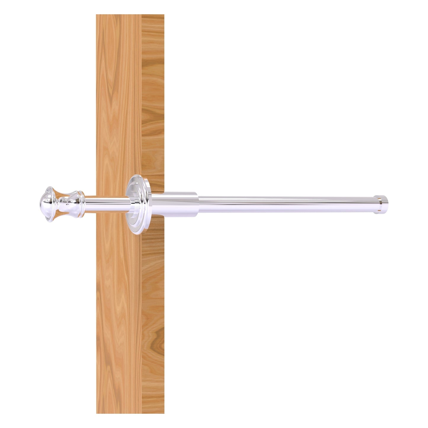 Allied Brass Carolina 9.8" x 1.8" Polished Chrome Solid Brass Retractable Pullout Garment Rod