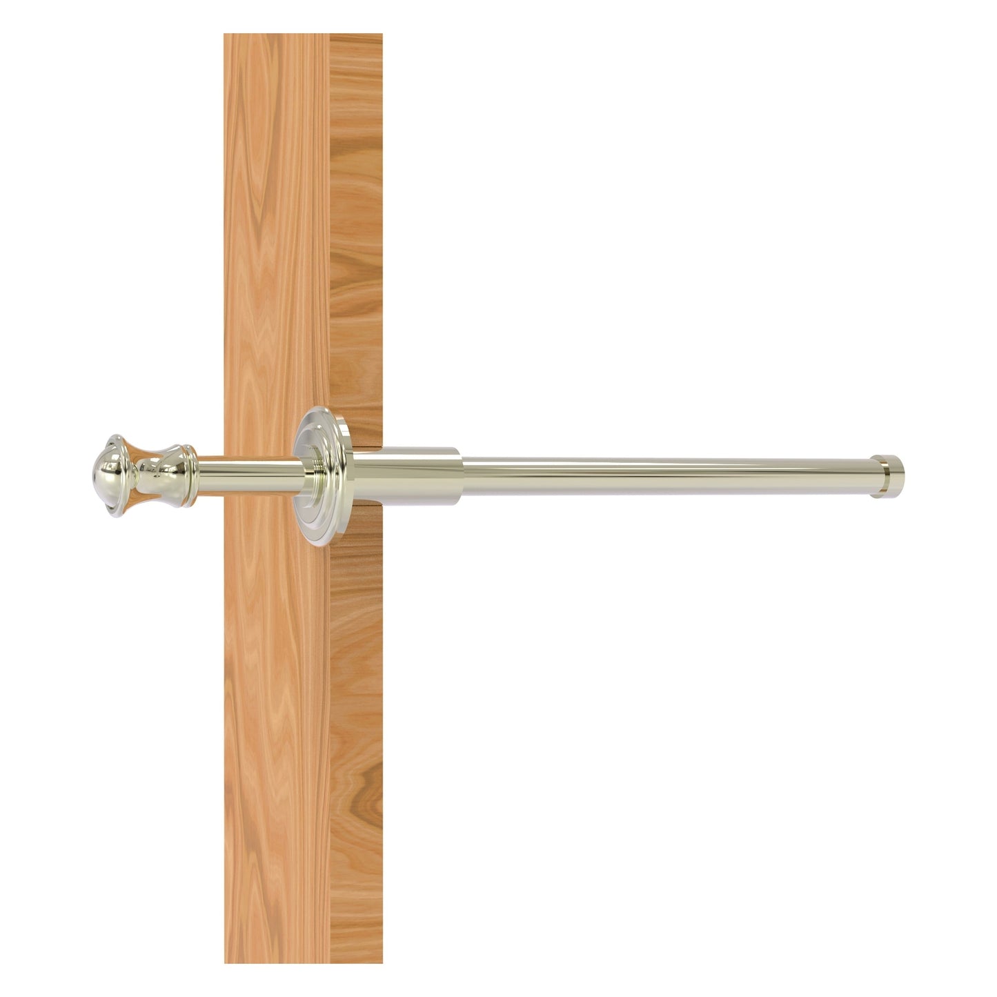 Allied Brass Carolina 9.8" x 1.8" Polished Nickel Solid Brass Retractable Pullout Garment Rod