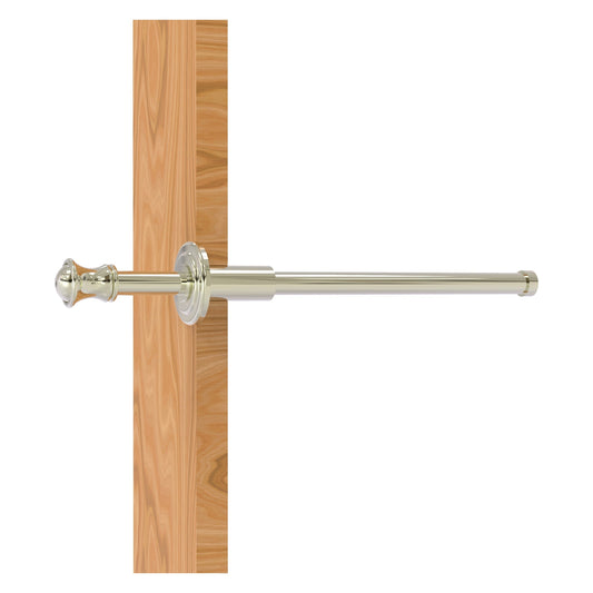 Allied Brass Carolina 9.8" x 1.8" Polished Nickel Solid Brass Retractable Pullout Garment Rod