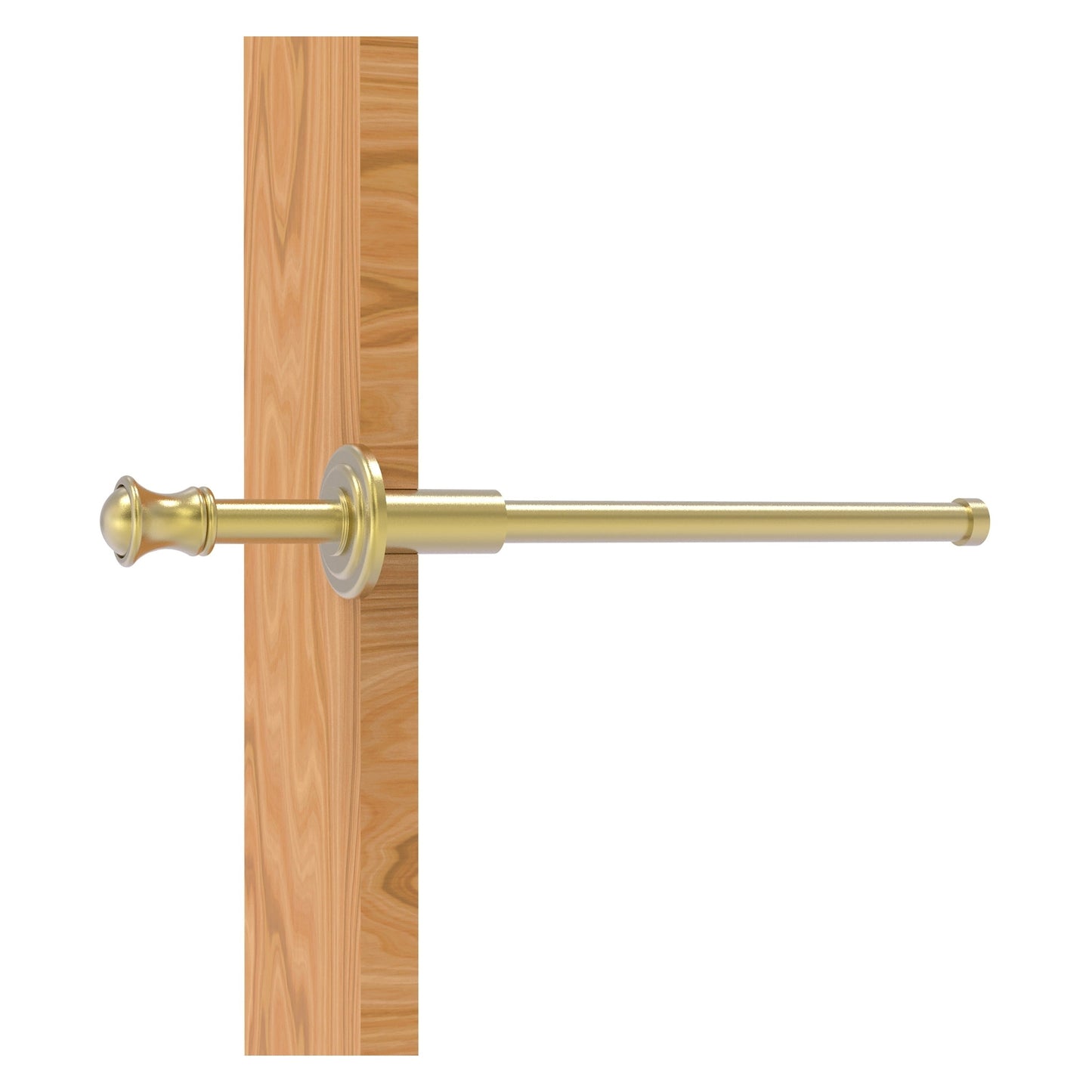 Allied Brass Carolina 9.8" x 1.8" Satin Brass Solid Brass Retractable Pullout Garment Rod
