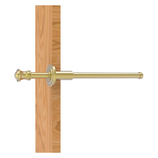 Allied Brass Carolina 9.8" x 1.8" Satin Brass Solid Brass Retractable Pullout Garment Rod